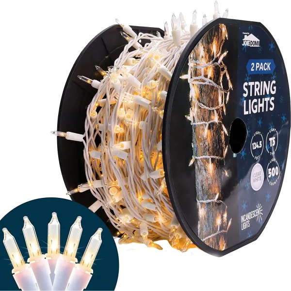 Joiedomi 2x250 Christmas String Lights Clear White 62.25ft 4 Joiedomi 2x250 Christmas String Lights Clear White 62.25ft - Image 2