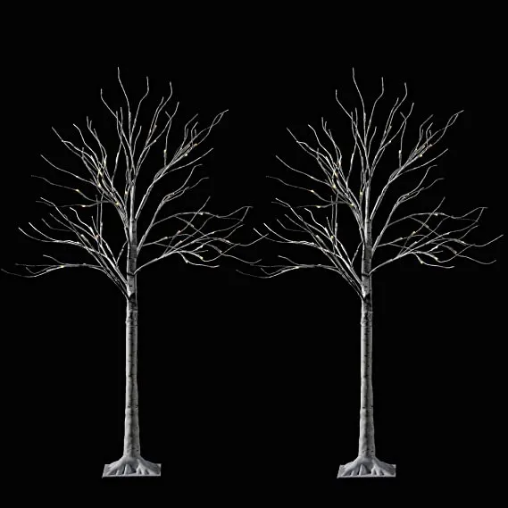 Joiedomi 2x 4ft White Birch Tree With 64 LED Lights 4 Joiedomi 2x 4ft White Birch Tree With 64 LED Lights - Image 2