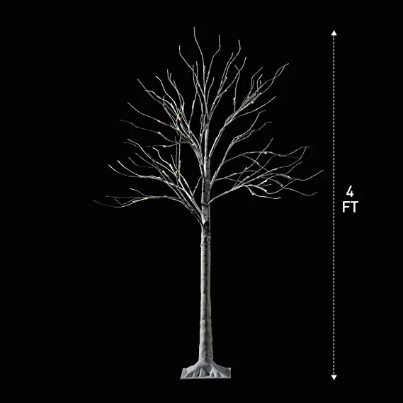 Joiedomi 2x 4ft White Birch Tree With 64 LED Lights 6 Joiedomi 2x 4ft White Birch Tree With 64 LED Lights - Image 4