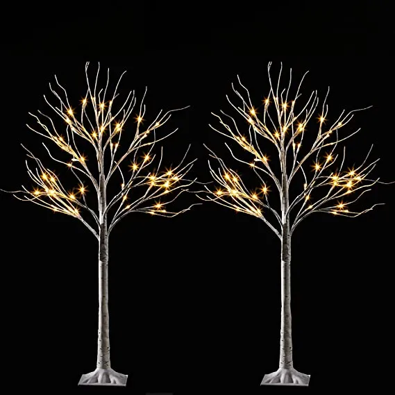 Joiedomi 2x 4ft White Birch Tree With 64 LED Lights 8 Joiedomi 2x 4ft White Birch Tree With 64 LED Lights - Image 6