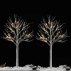 Joiedomi 2x 4ft White Birch Tree With 64 LED Lights