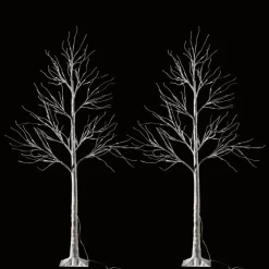 Joiedomi 2pcs 96 LED White Birch Tree Decoration With Lights 6ft