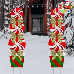 Joyin 2pcs Outdoor Christmas Yard Signs With Stakes