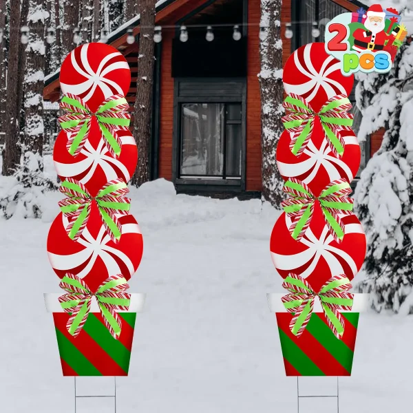 Joyin 2pcs Outdoor Christmas Yard Signs With Stakes 3 Joyin 2pcs Outdoor Christmas Yard Signs With Stakes