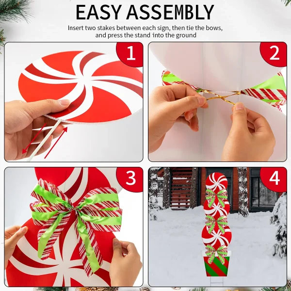 Joyin 2pcs Outdoor Christmas Yard Signs With Stakes 5 Joyin 2pcs Outdoor Christmas Yard Signs With Stakes - Image 3