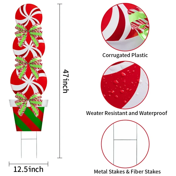 Joyin 2pcs Outdoor Christmas Yard Signs With Stakes 8 Joyin 2pcs Outdoor Christmas Yard Signs With Stakes - Image 6