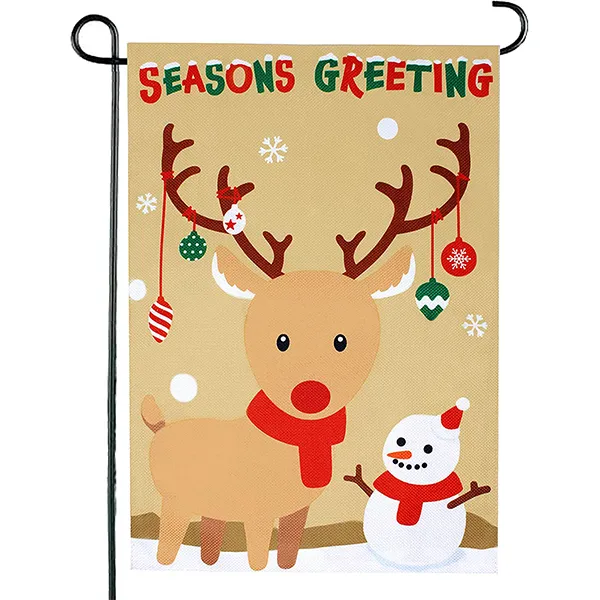 Joyin 2pcs Welcome Burlap Christmas House Flags 4 Joyin 2pcs Welcome Burlap Christmas House Flags - Image 2