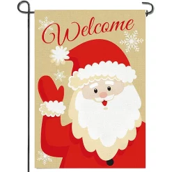Joyin 2pcs Welcome Burlap Christmas House Flags 10 Joyin 2pcs Welcome Burlap Christmas House Flags -Christmas Ornaments Sales Store 2Pcs Christmas Burlap Welcome Flag 3