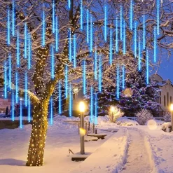 Joiedomi 2x 8 Tubes (12in) Christmas Falling Rain Drop Icicle String Lights