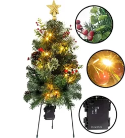 Joiedomi 2pcs Prelit Christmas Tree Pathway Lights 24in -Christmas Ornaments Sales Store 2Pcs Christmas Prelit Pathway Tree 24in 5 600x664 1