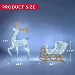 Joiedomi 2pcs 180 LED White Lighted Reindeer And Sleigh 13 Joiedomi 2pcs 180 LED White Lighted Reindeer And Sleigh -Christmas Ornaments Sales Store 2Pcs Cotton Christmas Reindeers Sleigh White Yard Lights 1 600x600 1