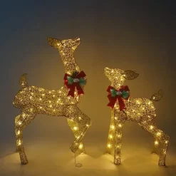 Joiedomi 2pcs 130 LED Fabric Doe And Fawn Christmas Lights 11 Joiedomi 2pcs 130 LED Fabric Doe And Fawn Christmas Lights -Christmas Ornaments Sales Store 2Pcs Fabric 4ft Doe and 3ft Fawn Gold 3 600x600 1