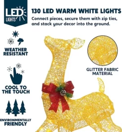 Joiedomi 2pcs 130 LED Fabric Doe And Fawn Christmas Lights 12 Joiedomi 2pcs 130 LED Fabric Doe And Fawn Christmas Lights -Christmas Ornaments Sales Store 2Pcs Fabric 4ft Doe and 3ft Fawn Gold 4 600x647 1