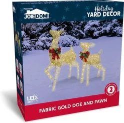 Joiedomi 2pcs 130 LED Fabric Doe And Fawn Christmas Lights 13 Joiedomi 2pcs 130 LED Fabric Doe And Fawn Christmas Lights -Christmas Ornaments Sales Store 2Pcs Fabric 4ft Doe and 3ft Fawn Gold 5 600x595 1