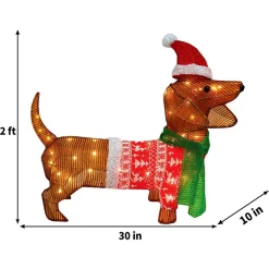 Joiedomi 2ft LED Dog Christmas Decoration -Christmas Ornaments Sales Store 2ft Tinsel Wiener Dog Christmas Yard Lights 1