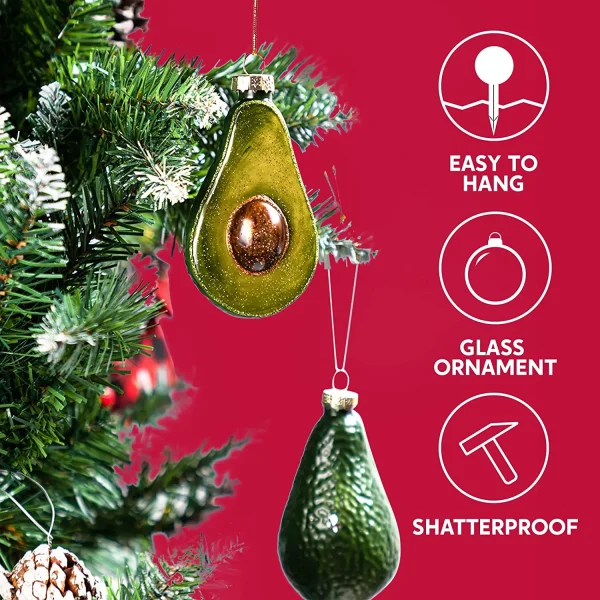 Joiedomi 2pcs Avocado Christmas Tree Ornaments 4 Joiedomi 2pcs Avocado Christmas Tree Ornaments - Image 2