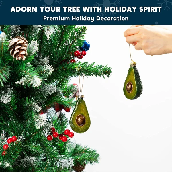 Joiedomi 2pcs Avocado Christmas Tree Ornaments 5 Joiedomi 2pcs Avocado Christmas Tree Ornaments - Image 3