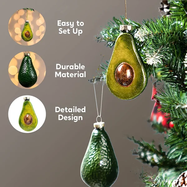 Joiedomi 2pcs Avocado Christmas Tree Ornaments 6 Joiedomi 2pcs Avocado Christmas Tree Ornaments - Image 4