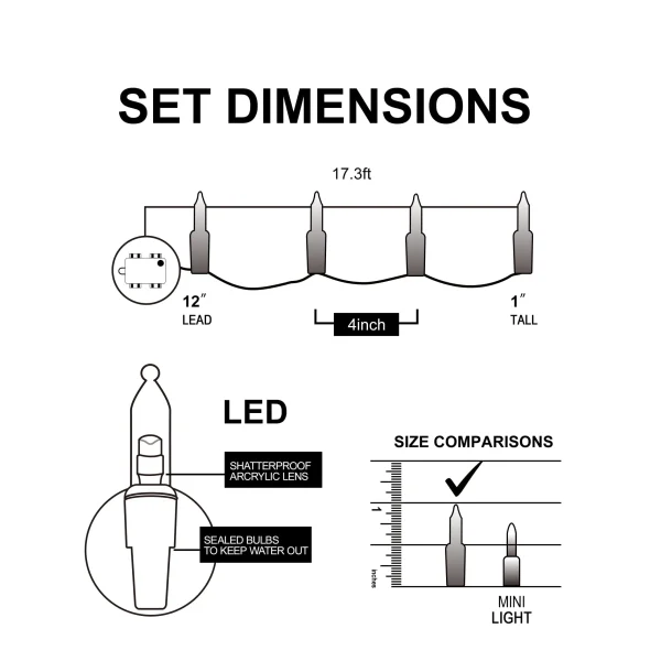 Joiedomi 2x50 LED Multicolor Led Green Wire String Lights 17.3ft 7 Joiedomi 2x50 LED Multicolor Led Green Wire String Lights 17.3ft - Image 5