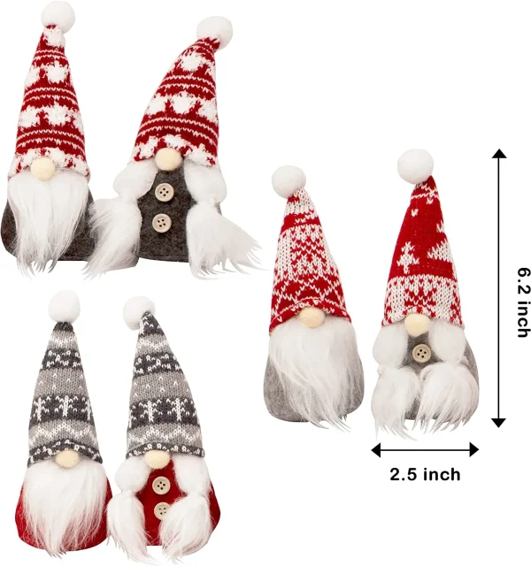 Joyin 6pcs Plush Gnome Christmas Ornaments 6in 5 Joyin 6pcs Plush Gnome Christmas Ornaments 6in - Image 3