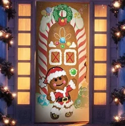 Joyin 3pcs Gingerbread House Door Cover Decoration