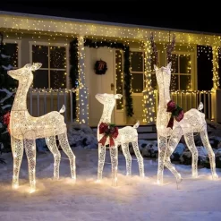 Joiedomi 3pcs LED Christmas Reindeer Decorations -Christmas Ornaments Sales Store 3 Pcs Christmas Reindeers LED Yard Lights 3 600x600 1