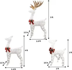 Joiedomi 3pcs LED Christmas Reindeer Decorations -Christmas Ornaments Sales Store 3 Pcs Christmas Reindeers LED Yard Lights 5 600x585 1