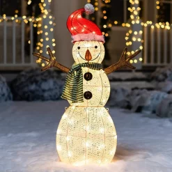 Joiedomi 80 LED Cotton Snowman With Christmas Hat 3.5ft