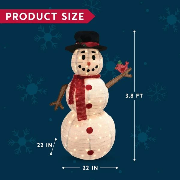 Joiedomi 160 LED 3D Collapsible Snowman Yard Decoration Lighted 8 Joiedomi 160 LED 3D Collapsible Snowman Yard Decoration Lighted - Image 6