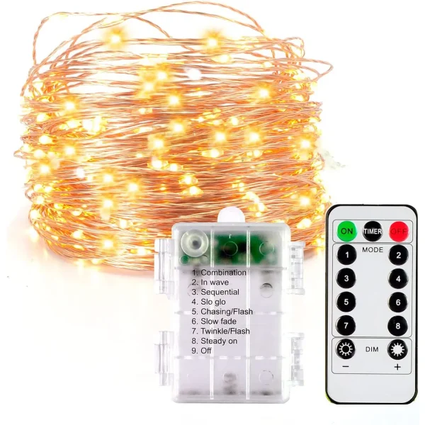 Joiedomi 300 LED Warm White Battery Operated Fairy Lights 99ft 4 Joiedomi 300 LED Warm White Battery Operated Fairy Lights 99ft - Image 2