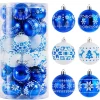 Joiedomi 30pcs Blue And White Christmas Ball Ornaments -Christmas Ornaments Sales Store 30Pcs 6CM Assorted Design Christmas Ornaments BlueWhite 5
