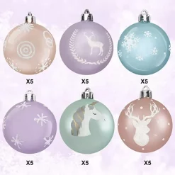 Joiedomi 30pcs Pink And Purple Christmas Ornaments 2.36in -Christmas Ornaments Sales Store 30Pcs 6CM Fantasy Christmas Ornaments Assorted Design 6 600x600 1