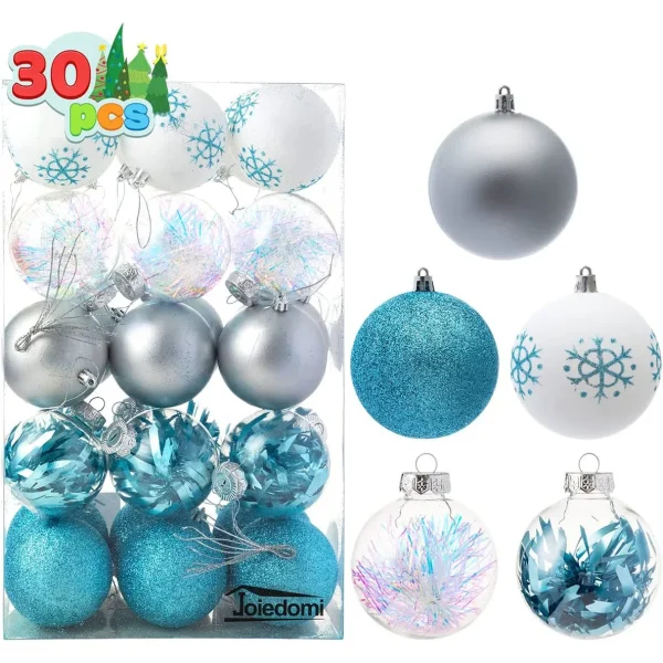 Joiedomi 30pcs Blue, White And Silver Christmas Ball Ornaments 4 Joiedomi 30pcs Blue, White And Silver Christmas Ball Ornaments - Image 2