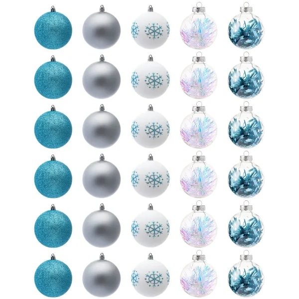 Joiedomi 30pcs Blue, White And Silver Christmas Ball Ornaments 6 Joiedomi 30pcs Blue, White And Silver Christmas Ball Ornaments - Image 4