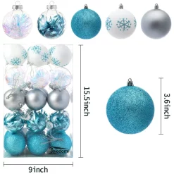 Joiedomi 30pcs Blue, White And Silver Christmas Ball Ornaments 12 Joiedomi 30pcs Blue, White And Silver Christmas Ball Ornaments -Christmas Ornaments Sales Store 30Pcs Assorted Style Ball Ornaments Blue White Silver 3 4 result 600x600 1