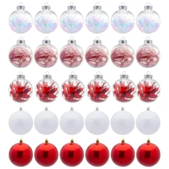 Joiedomi 30pcs Red And White Christmas Ball Ornaments -Christmas Ornaments Sales Store 30Pcs Assorted Style Ball Ornaments Red White 3 2 result 600x600 1