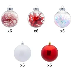 Joiedomi 30pcs Red And White Christmas Ball Ornaments -Christmas Ornaments Sales Store 30Pcs Assorted Style Ball Ornaments Red White 3 4 result 600x600 1