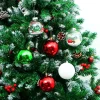 Joiedomi 30pcs Red Green & White Clear Ball Ornaments 3.15in