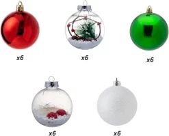 Joiedomi 30pcs Red Green & White Clear Ball Ornaments 3.15in -Christmas Ornaments Sales Store 30Pcs Red amp Green Assorted Style Christmas Ball Ornaments 3.15in 3 result 600x484 1