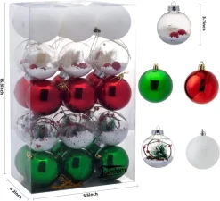 Joiedomi 30pcs Red Green & White Clear Ball Ornaments 3.15in -Christmas Ornaments Sales Store 30Pcs Red amp Green Assorted Style Christmas Ball Ornaments 3.15in 4 result 600x547 1