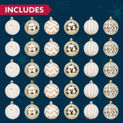 Joiedomi 30pcs Gold & White Assorted Christmas Ornaments 6cm -Christmas Ornaments Sales Store 30pcs Gold amp White Assorted Christmas Ornaments 6cm 6 600x600 1