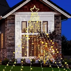 Joiedomi 335 LED Warm White Outdoor Star String Lights 16.4ft -Christmas Ornaments Sales Store 335 Count LED Warm White Outdoor Star String Lights 4 600x600 1