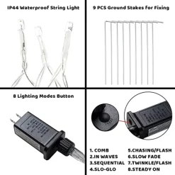 Joiedomi 345 LED 8 Lighting Modes Waterfall Lights 16.4ft -Christmas Ornaments Sales Store 345 LED 8 Lighting Modes Waterfall Lights 1 600x600 1
