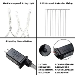 Joiedomi 345 LED 8 Lighting Modes Waterfall Lights Warm White 16.4ft -Christmas Ornaments Sales Store 345 LED 8 Lighting Modes Waterfall Lights Warm White 7 600x600 1