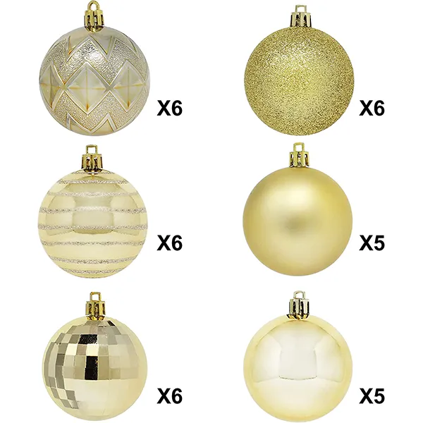 Joiedomi 34pcs Gold Christmas Ball Ornaments 4 Joiedomi 34pcs Gold Christmas Ball Ornaments - Image 2