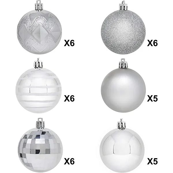 Joiedomi 34pcs Silver Christmas Ball Ornaments 4 Joiedomi 34pcs Silver Christmas Ball Ornaments - Image 2
