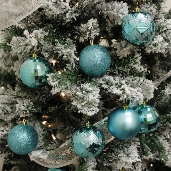 Joiedomi 34pcs Teal Christmas Ball Ornaments 6 Joiedomi 34pcs Teal Christmas Ball Ornaments - Image 4