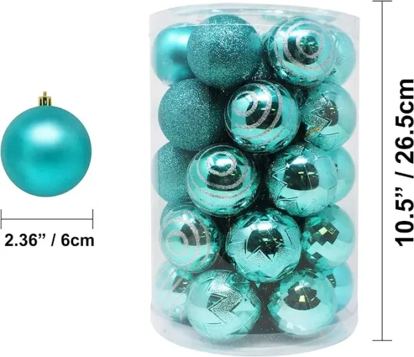 Joiedomi 34pcs Teal Christmas Ball Ornaments 5 Joiedomi 34pcs Teal Christmas Ball Ornaments - Image 3