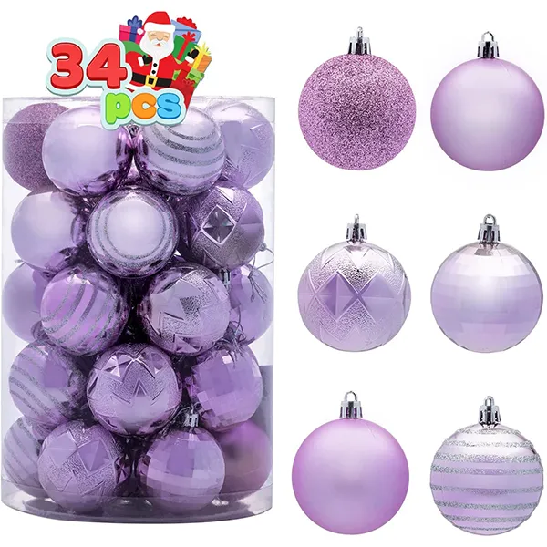 Joiedomi 34pcs Lavender Christmas Ball Ornaments 4 Joiedomi 34pcs Lavender Christmas Ball Ornaments - Image 2