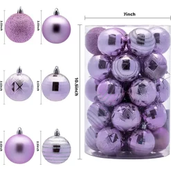 Joiedomi 34pcs Lavender Christmas Ball Ornaments 10 Joiedomi 34pcs Lavender Christmas Ball Ornaments -Christmas Ornaments Sales Store 34ct Basic Christmas Ball Ornaments 3